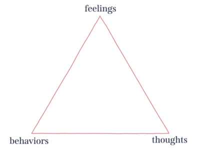 Illustration of the CCT square mapping the four domains of possible stress responses: emotions, behaviors, thoughts, and physiological reactions.