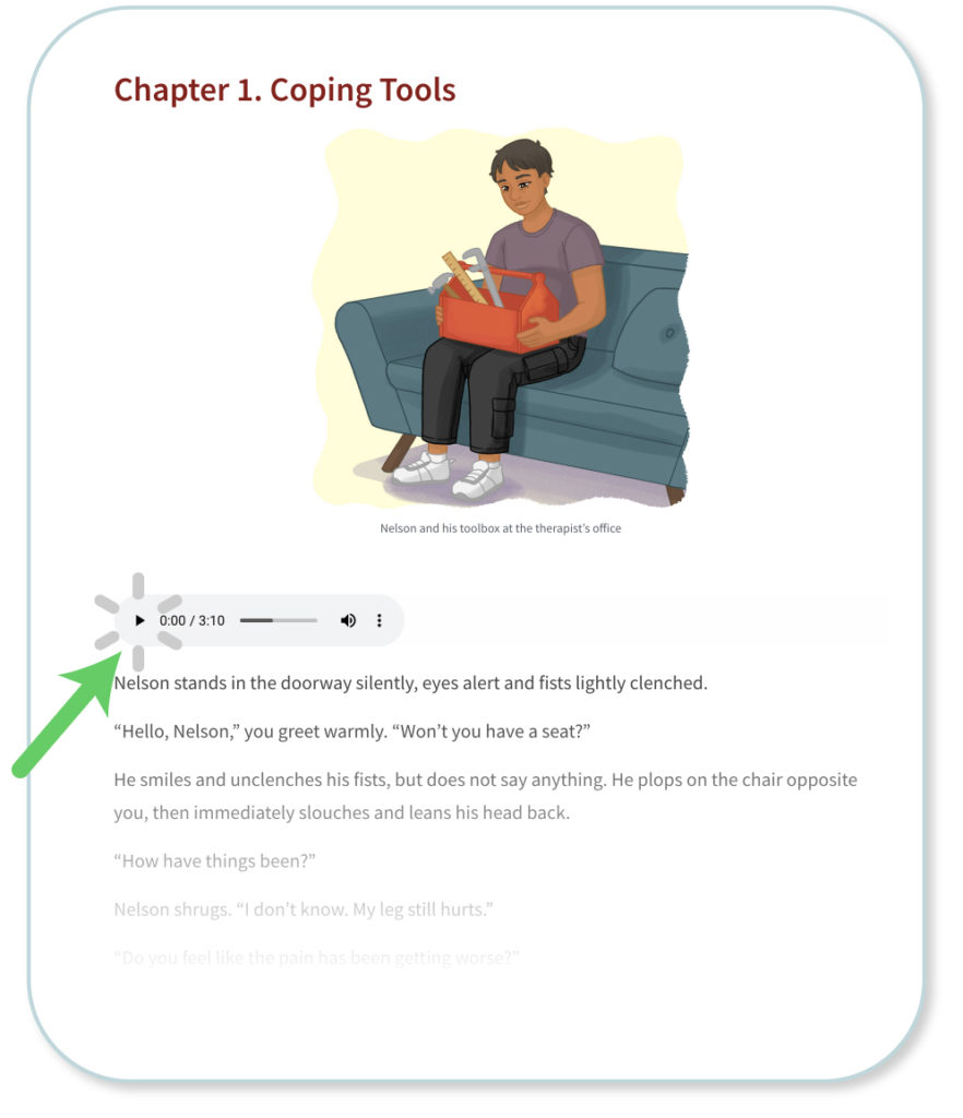 CCT. How to play the audio files of each chapter, also known as the clinical vignettes.